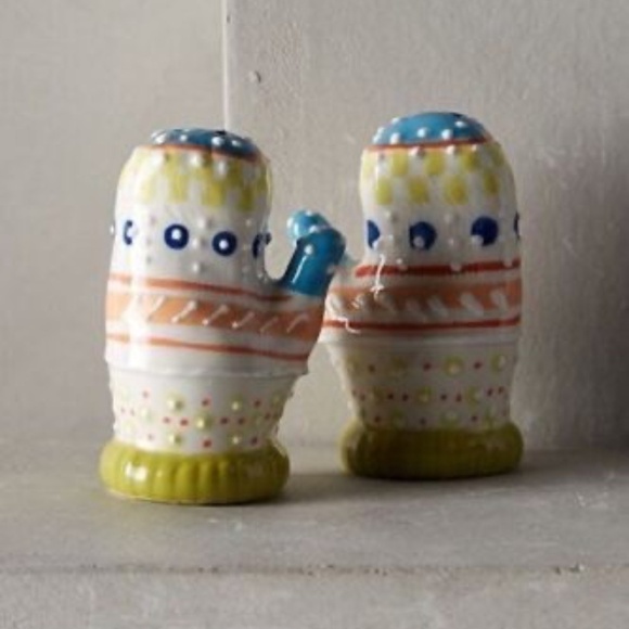 Anthropologie Warm & Toasty Butter Dish Salt Pepper Shakers 3 Piece Set - Picture 12 of 12
